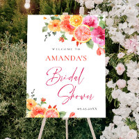 Bright Flowers Floral Citrus Bridal Shower WELCOME