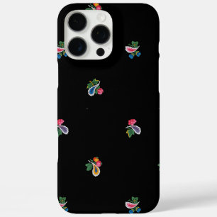 Bright Flowers, Leaves and Paisleys Black iPhone 16 Pro Max Case