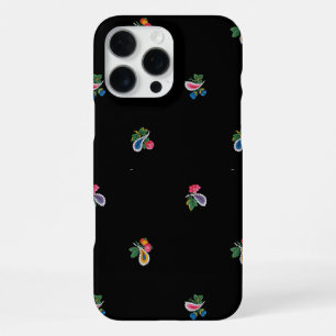 Bright Flowers, Leaves and Paisleys Black iPhone 16 Pro Max Case