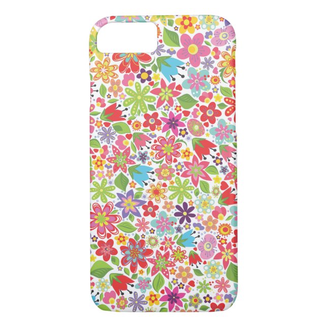 Bright Flowers Pattern iPhone 7 Case (Back)