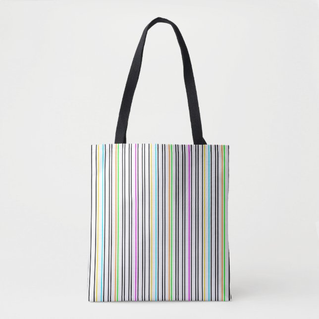 Bright Fluo Striped  Tote Bag (Front)