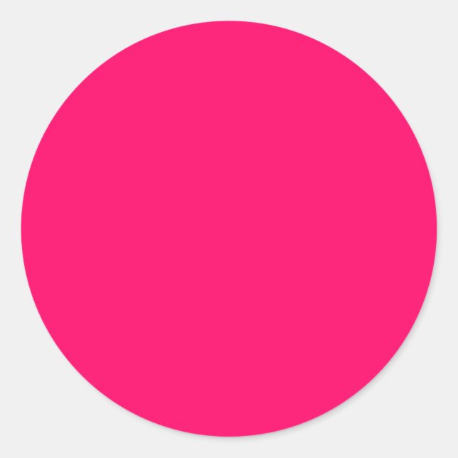 Bright Fluorescent Hot Pink Neon Classic Round Sticker (Front)