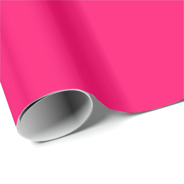 Bright Fluorescent Hot Pink Neon Wrapping Paper (Roll Corner)