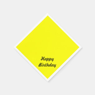 Bright Fluorescent Neon Yellow Custom Text Napkin