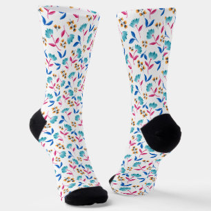 Bright Folk Art Floral Socks