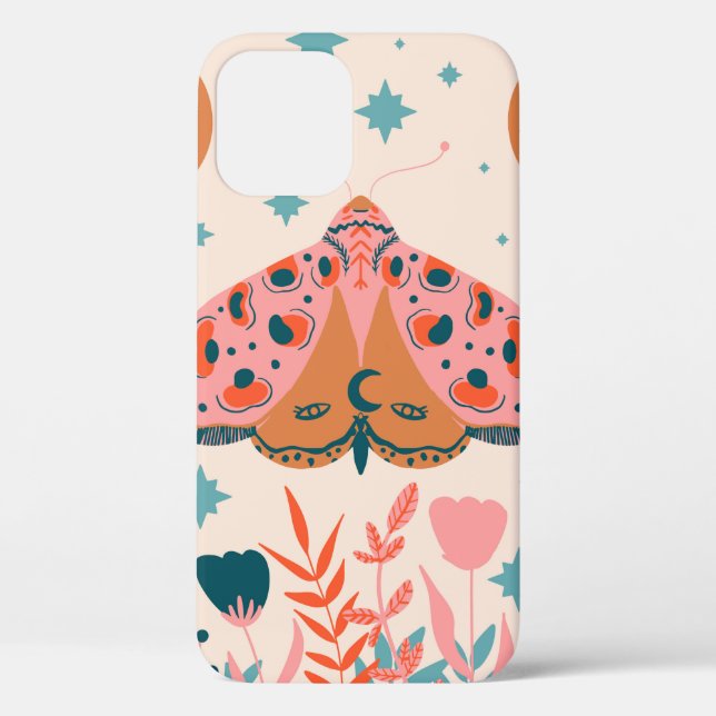 Bright Folk art Moths pattern Case-Mate iPhone Case (Back)