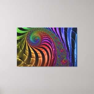 Bright fractal colours canvas