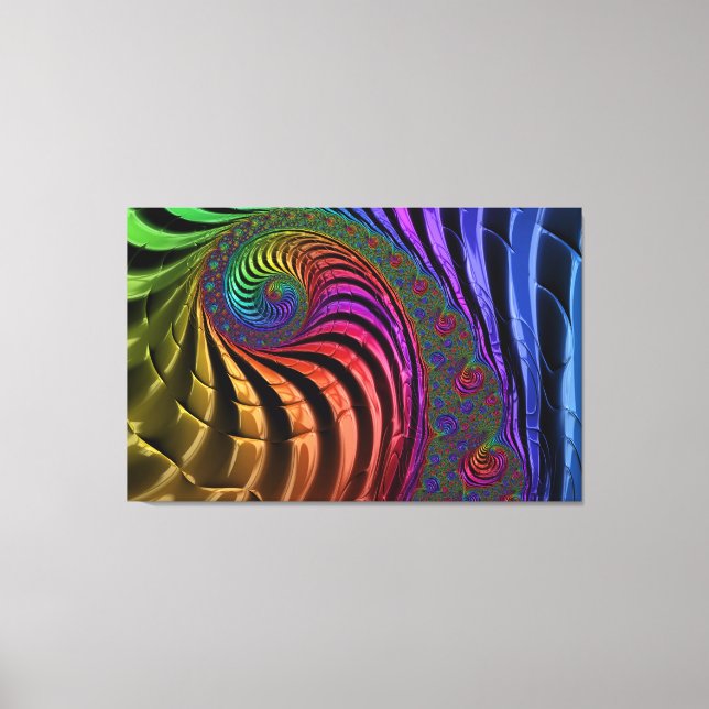 Bright fractal colours canvas print (Front)