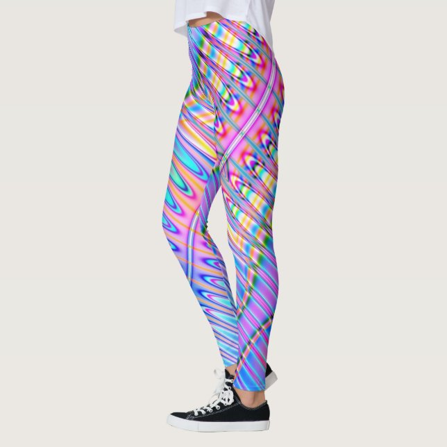 Bright Fractal Pattern Leggings (Left)