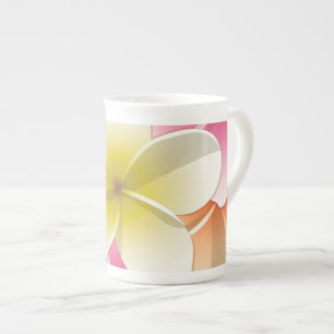 Bright Frangipani/ Plumeria flowers Bone China Mug