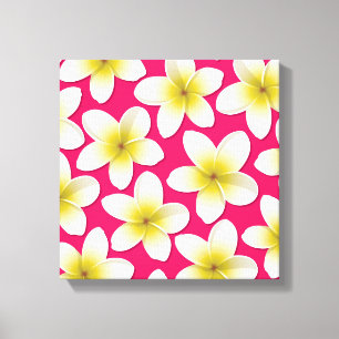 Bright Frangipani/ Plumeria flowers Canvas Print
