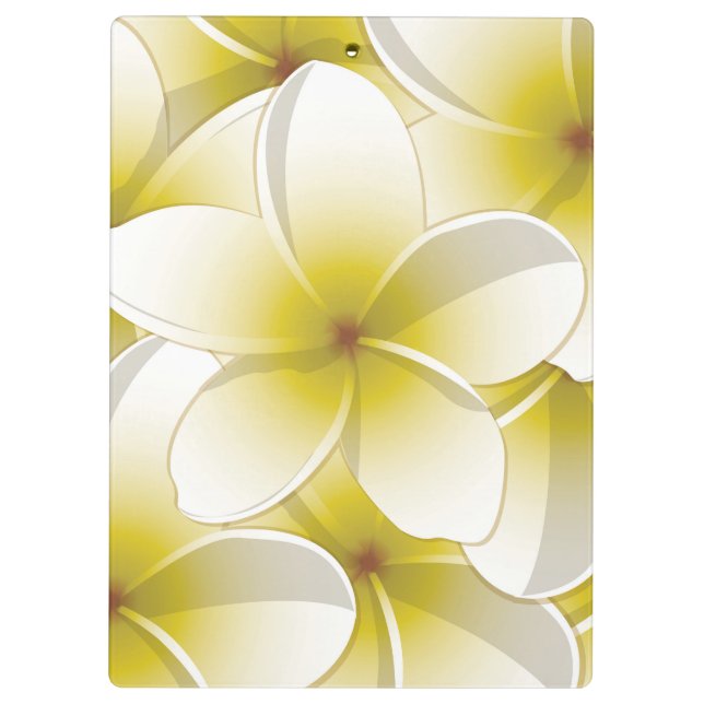 Bright Frangipani/ Plumeria flowers Clipboard (Back)