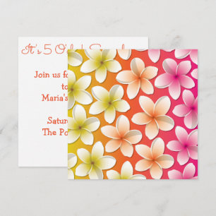 Bright Frangipani/ Plumeria flowers Invitation