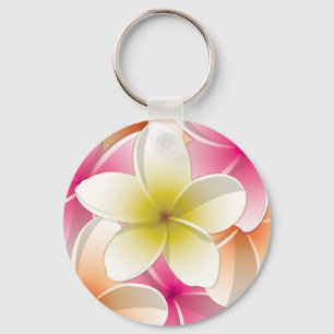 Bright Frangipani/ Plumeria flowers Key Ring