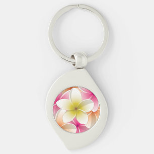 Bright Frangipani/ Plumeria flowers Key Ring
