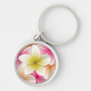 Bright Frangipani/ Plumeria flowers Key Ring