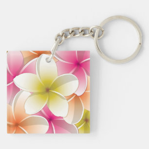 Bright Frangipani/ Plumeria flowers Key Ring