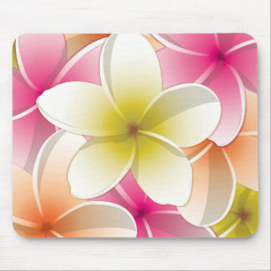 Bright Frangipani/ Plumeria flowers Mouse Mat