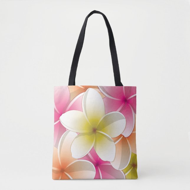 Bright Frangipani/ Plumeria flowers Tote Bag (Front)
