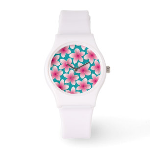 Bright Frangipani/ Plumeria flowers Watch
