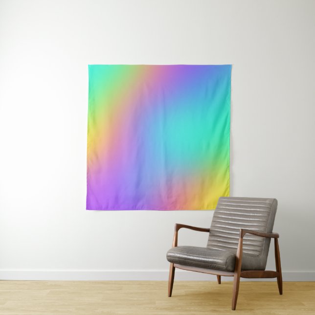 Bright Freeform Rainbow Gradient Tapestry (In Situ (Horizontal))