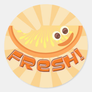 Bright Fresh Orange Classic Round Sticker