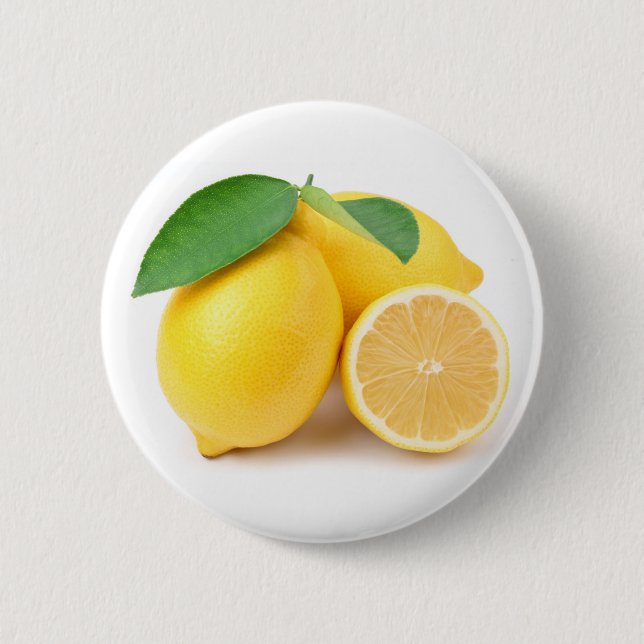 Bright & Fresh Yellow Lemons 6 Cm Round Badge (Front)
