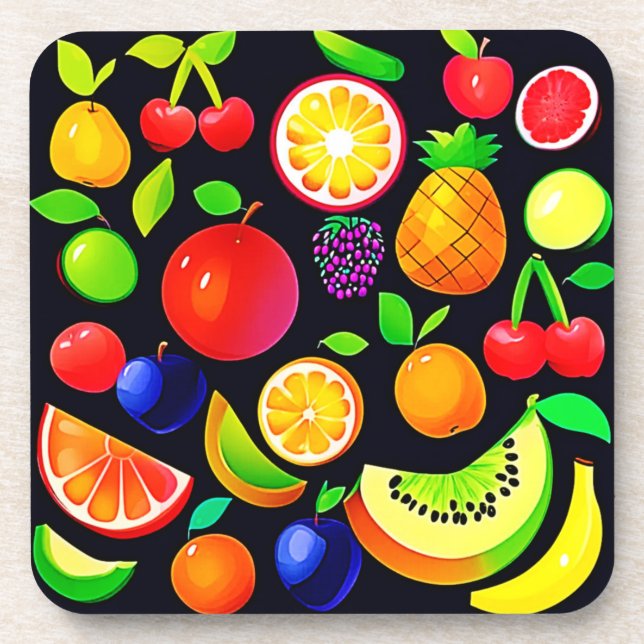 Bright Fruit Collection Coaster (Front)