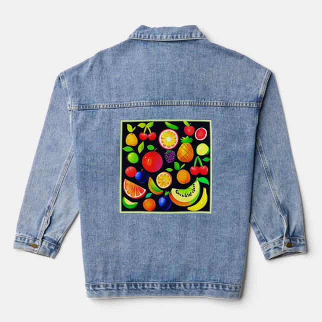 Bright Fruit Collection Denim Jacket (Back)
