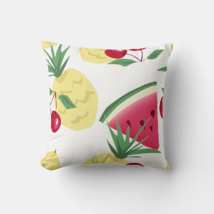 Bright fruits and berries on white. cushion