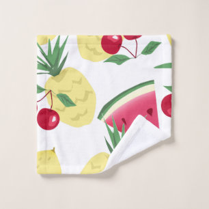 Bright fruits and berries on white. throw pillow wash cloth
