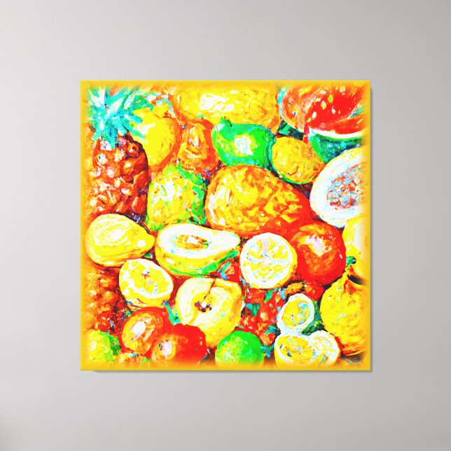 "Bright Fruits" Cute Painting. Buy Now  Canvas Print (Front)