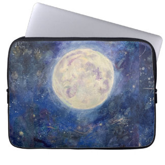 Bright Full Moon Night Sky Maureen Girard Laptop Sleeve