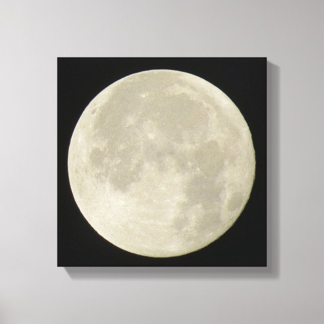 Bright full moon on canvas photo (Front)
