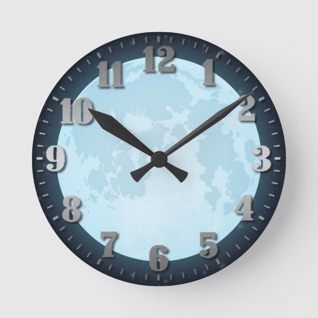 Bright full moon round clock (Front)