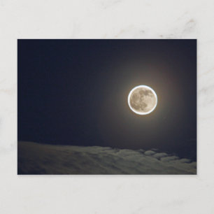 Bright Full Moon with Clouds Postcard