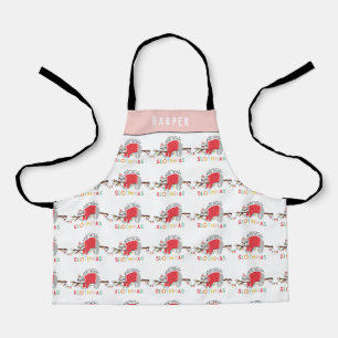 Bright fun colourful sloth Christmas holiday Apron