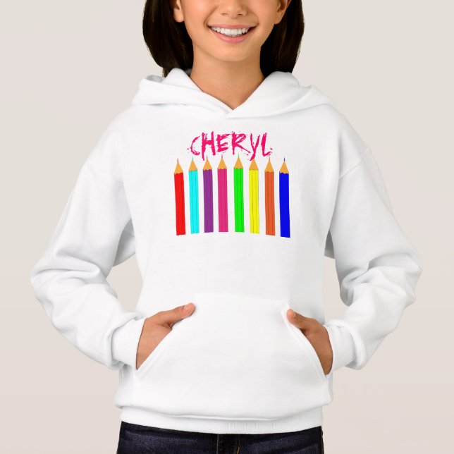 Bright Fun Rainbow Colouring Pencils Personalised (Front)