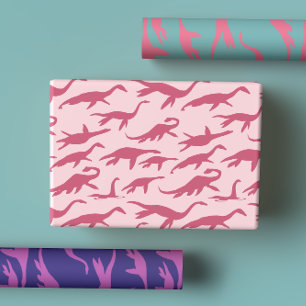 Bright & Fun Trendy Modern Loch Ness Monster Wrapping Paper Sheet