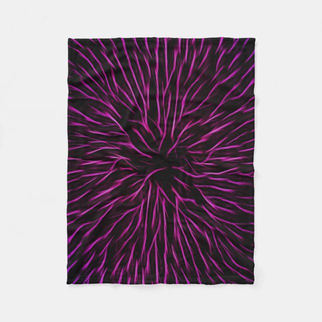 Bright Funky Hot Pink Firecracker Abstract Fleece Blanket (Front)