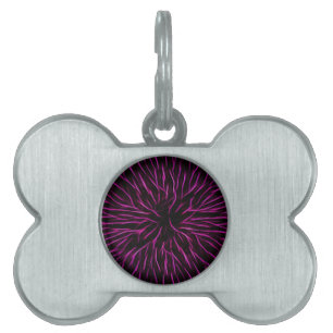 Bright Funky Hot Pink Firecracker Abstract Pet Tag