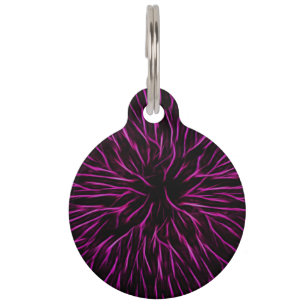 Bright Funky Hot Pink Firecracker Abstract Pet Tag