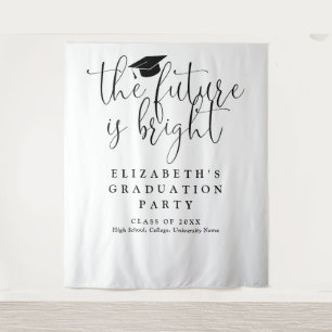 Bright Future Graduation Party Photo Backdrop Tapestry