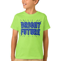 Bright Future in Blue surrounded by sun-like rays