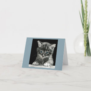 "Bright Future" Kitten Card - Blue Background