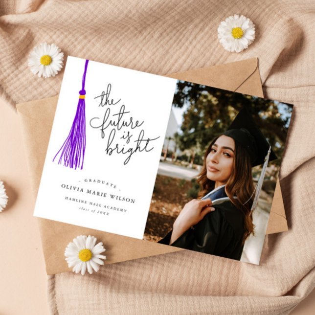 Bright Future Purple Graduation Announcement (Creator Uploaded)