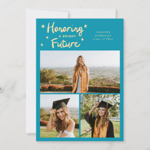 Bright Future Stars Multi Photo Aqua Blue Grad Announcement