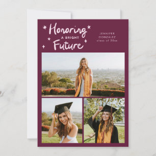 Bright Future Stars Multi Photo Cranberry Grad Announcement