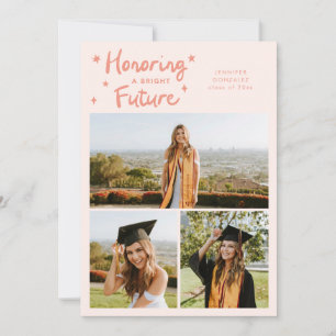 Bright Future Stars Multi Photo Peach Grad Announcement