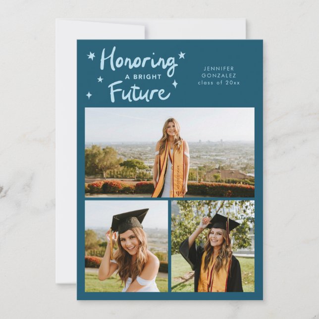Bright Future Stars Multi Photo Teal Grad Announcement (Front)